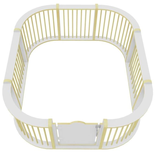 Grondbox complete opstelling rond, 190x160 cm, wit