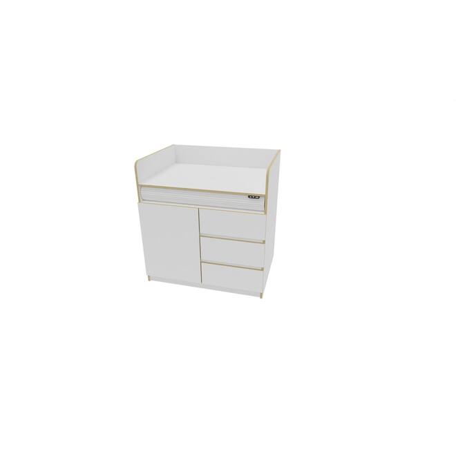 Aankleedtafel Flex+ 100 wit trap links