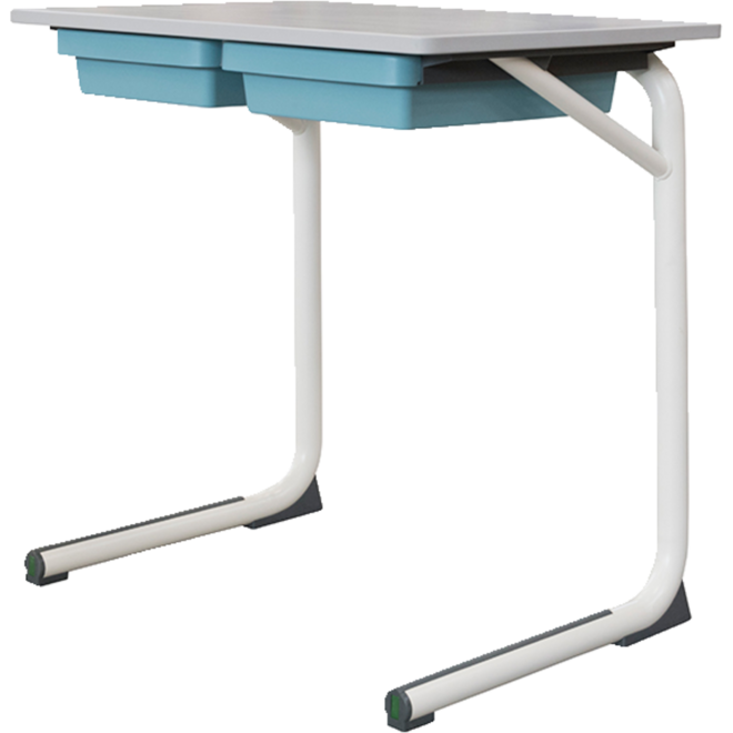 Tafel Gripz, blad met pp-rand 70 x 50 cm, met 2 kunststof laden
