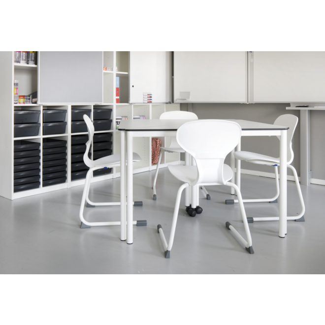 Tafel Flexi 90, 80 x 80 x 110 cm volkern met 1 zwenkwiel, 75 cm hoog