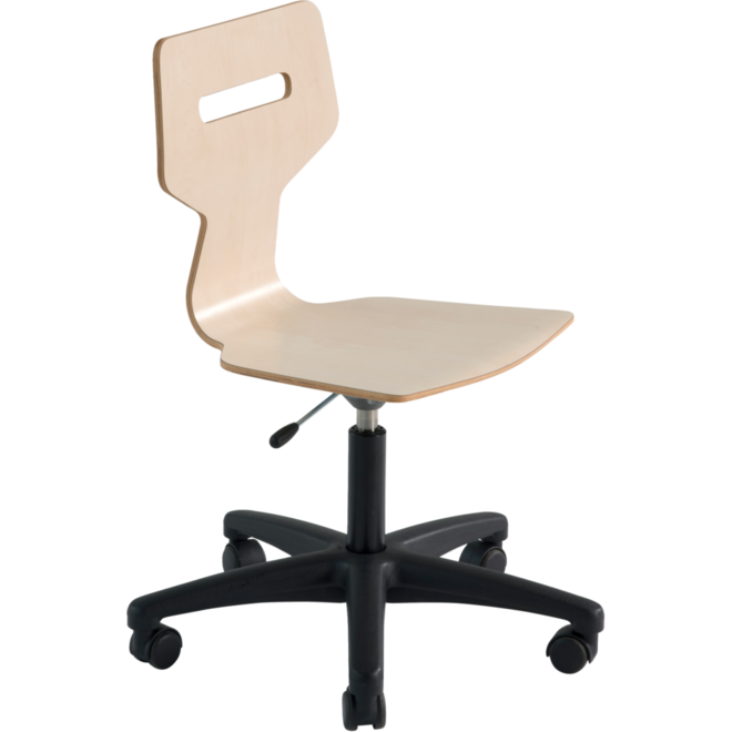 Werkstoel Gripz, CPL kuip, H.I. 40,5-53 cm, zwart onderstel zachte wielen