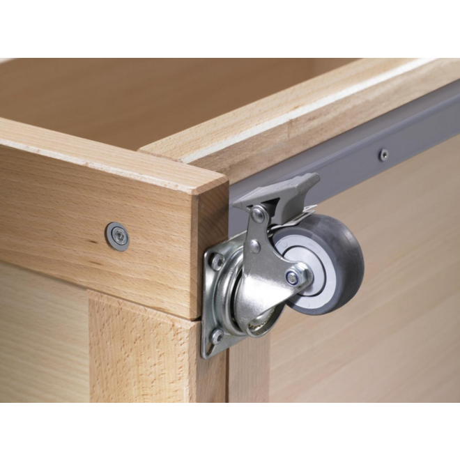 Zwenkwielen tbv. 307 en 310-serie kast 4 stuks waarvan 2 geremd