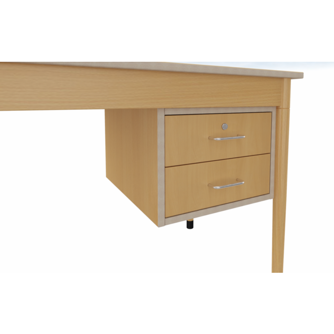 Docentenbureau 410 blad Ahorn,140 x 70 cm met ladenblok