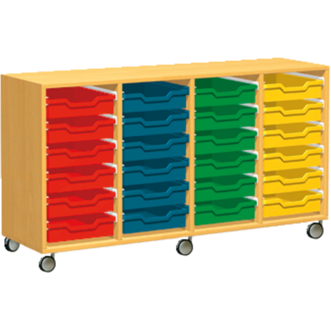 Materiaalkast Basic 139 cm breed, ahorn, zonder laden, op wielen