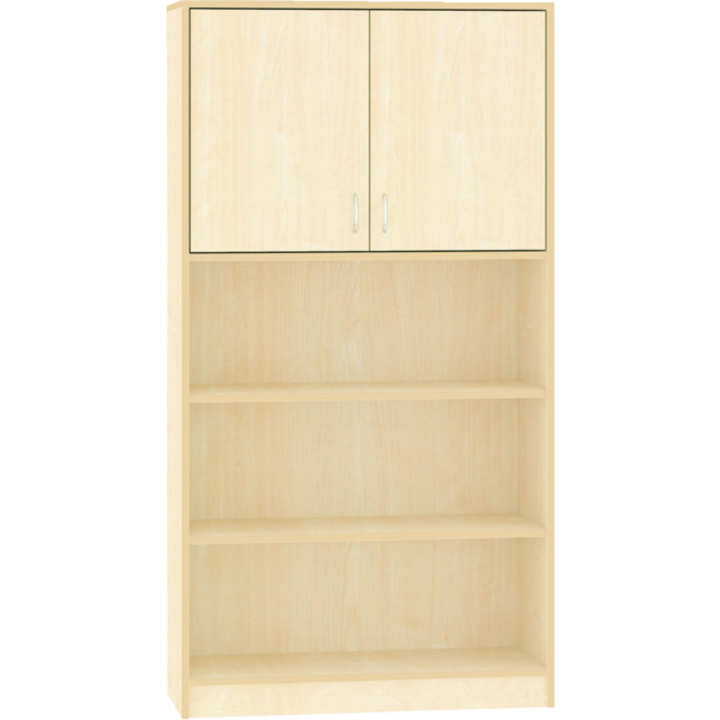 Hoge kast, ahorn, 100 × 40 × 188 cm, 2 deuren boven, 2 legplanken