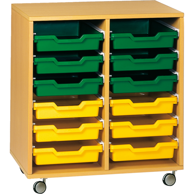 Materiaalkast Basic 71 cm breed, ahorn, zonder laden, op wielen