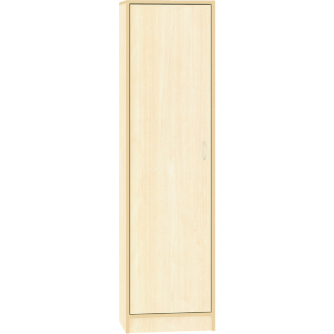 Hoge kast, ahorn, 51 x 40 x188 cm, 1 deur linksdraaiend, 4 legplanken