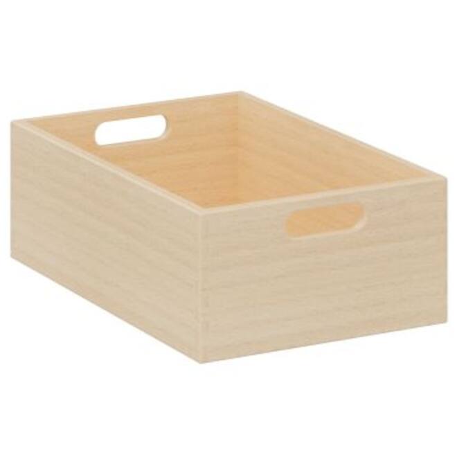 Bak t.b.v. materialkast 6503023 en 6503024, gebeitst, 23x35x12cm, geel