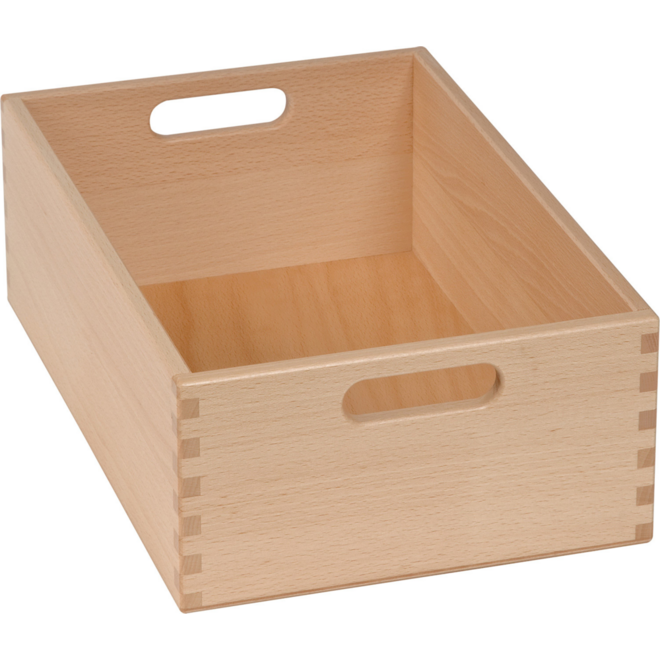 Bak t.b.v. materialkast 6503023 en 6503024, gebeitst, 23x35x12cm, geel