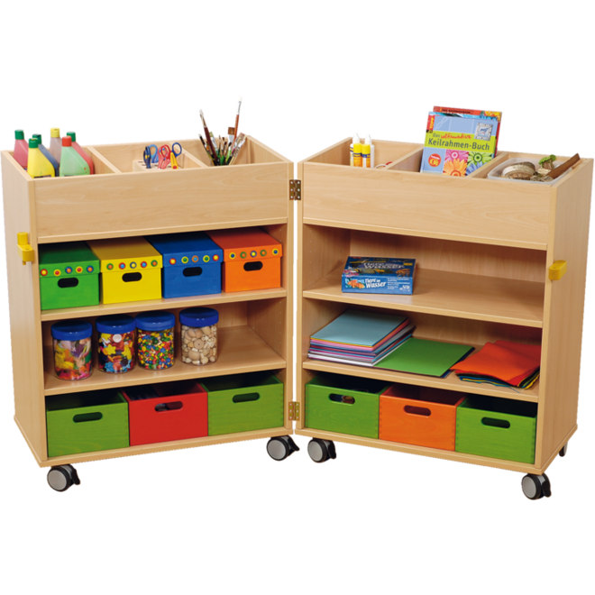 Klapkast Basic ahorn verrijdbaar, 77 × 80 × 93 cm