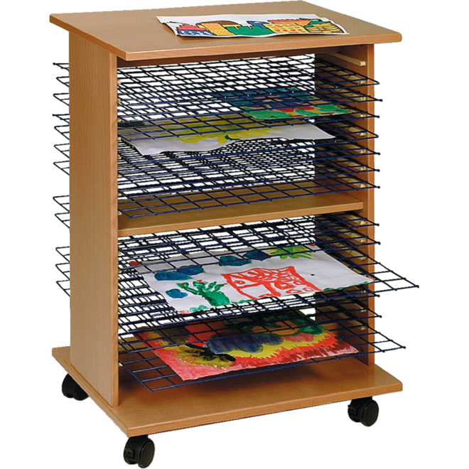 Hobbywagen, ahorn, met 15 rekken verrijdbaar 59 × 45 × 75 cm, gemonteerd geleverd