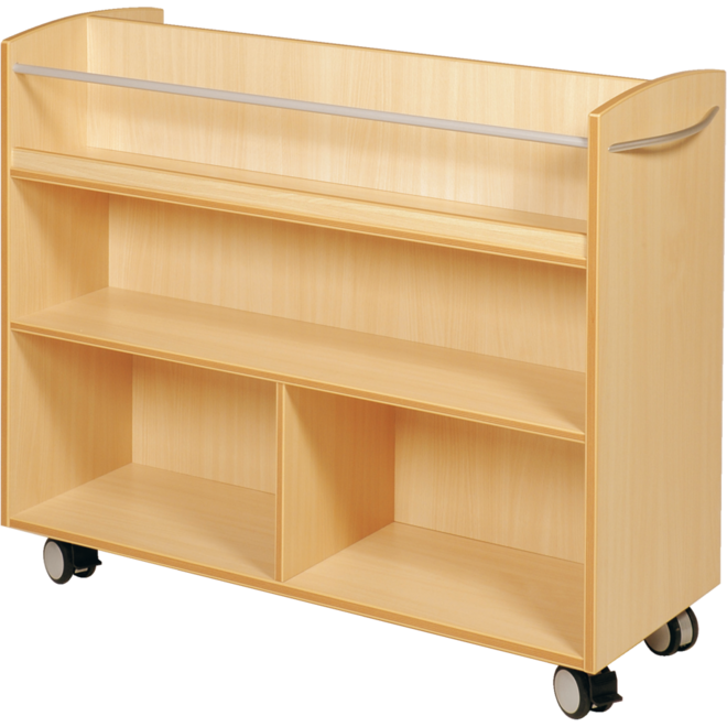 Boekenwagen, ahorn, 2-zijdig verrijdbaar, 105 × 40 × 89 cm