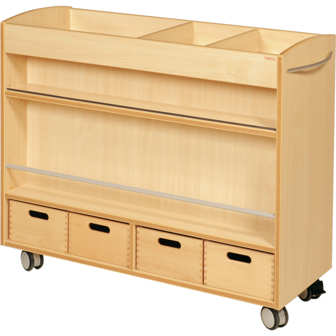 Kast ahorn, 105 × 40 × 89 cm, verrijdbaar, excl. bakken