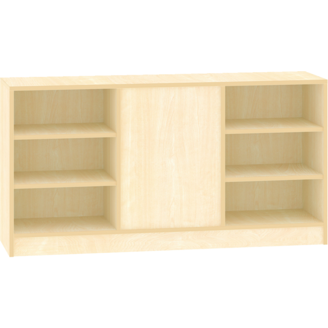 Kast dubbelzijdig met 6 vaste legplanken , 149 × 40 × 77 cm, ahorn