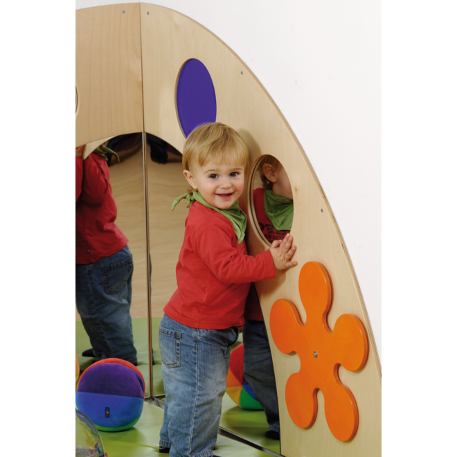 Spiegelhoek met elementen, 120 cm breed, 103 cm hoog