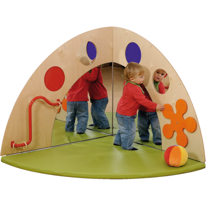 Spiegelhoek met elementen, 120 cm breed, 103 cm hoog