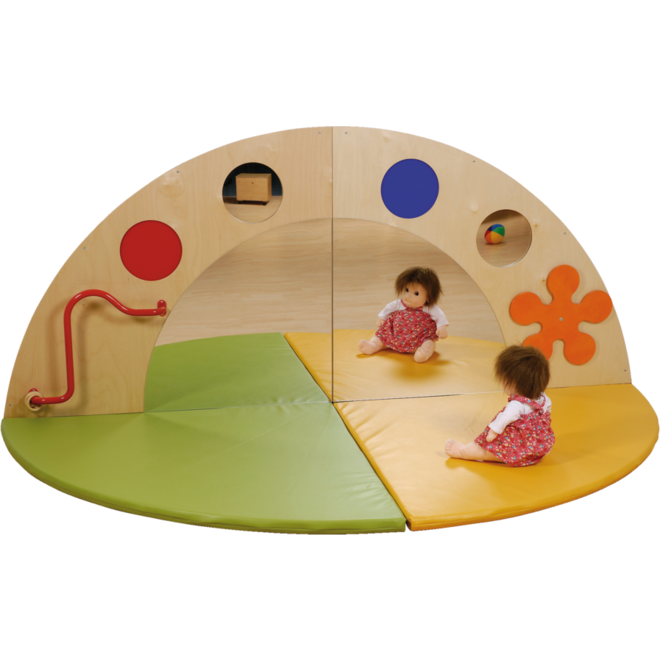 Spiegelhoek met elementen, 120 cm breed, 103 cm hoog