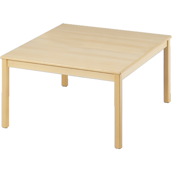 Tafel vierkant 80 x 80 cm, hoogte 53 cm, ahorn blad