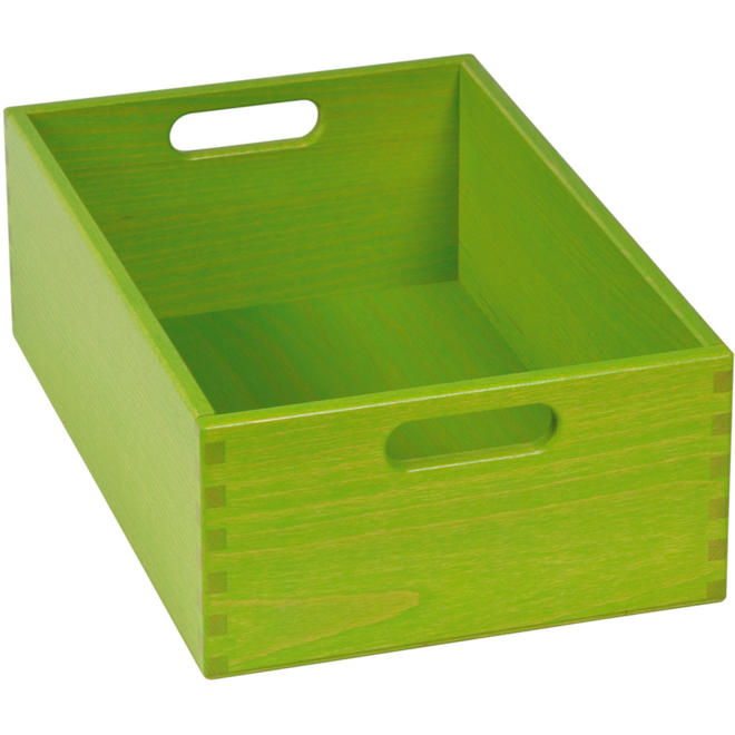 Bak t.b.v. materialkast 6503023 en 6503024, gebeitst, 23x35x12cm, geel