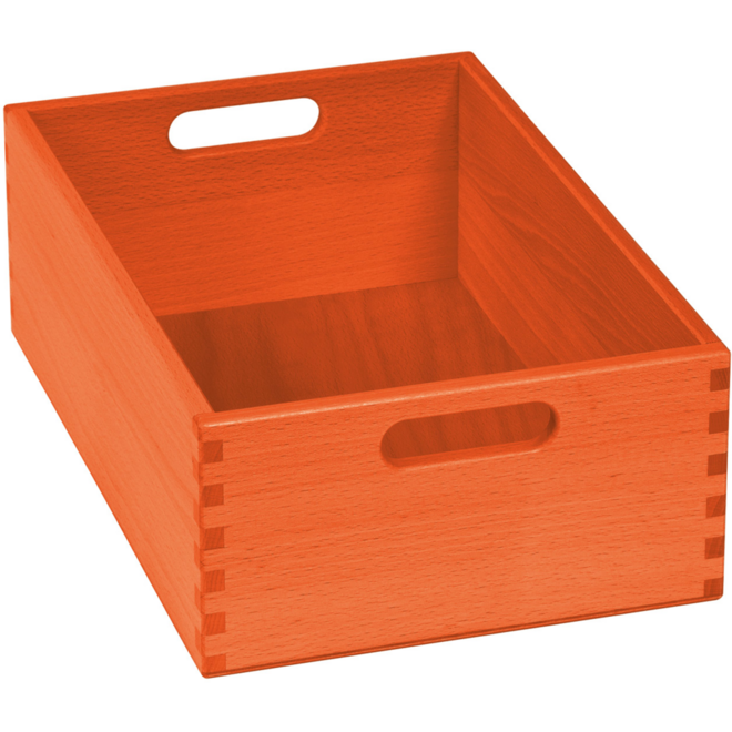 Bak t.b.v. materialkast 6503023 en 6503024, gebeitst, 23x35x12cm, geel
