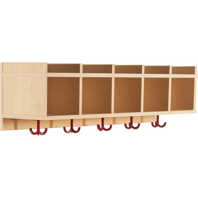 Kapstok met vakverdeling en veiligheidshaken, ahorn, 100 × 26 × 30 cm