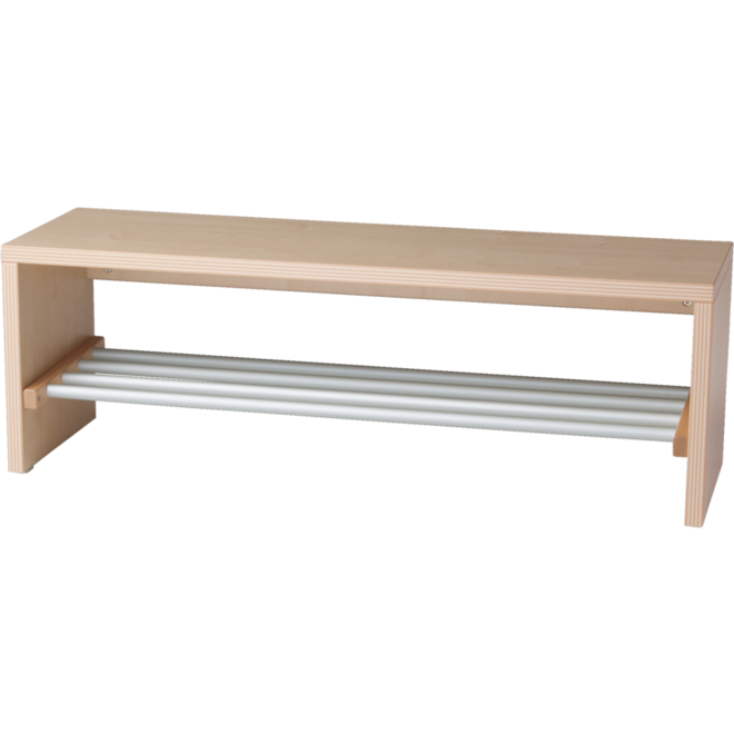 Garderobebank met metalen schoenenrek, ahorn, 100×31cm zithoogte 35 cm