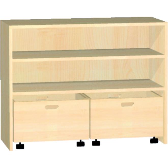 Kast voor rolbak 100 × 40 × 77 cm met 1 legplank, ahorn