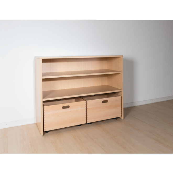 Kast voor rolbak 100 × 40 × 77 cm met 1 legplank, beuken