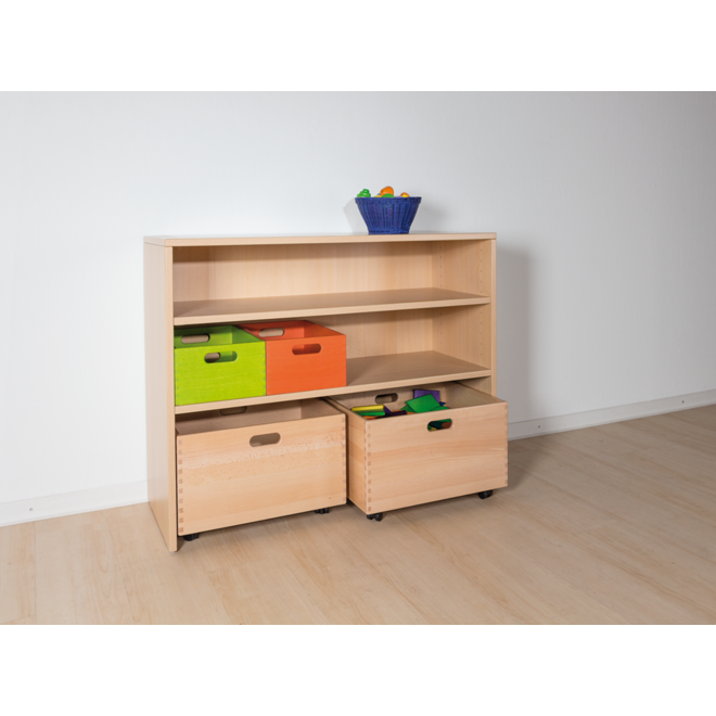 Kast voor rolbak 100 × 40 × 77 cm met 1 legplank, beuken