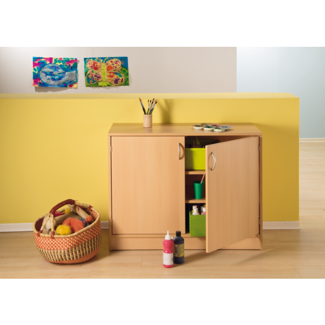 Onderkast met 2 deuren, 2 legplanken, 100 × 40 × 77 cm, beuken