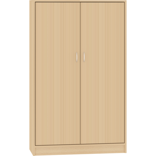 Hoge kast, beuken, 100 × 40 × 163 cm, 2 deuren, 3 legplanken
