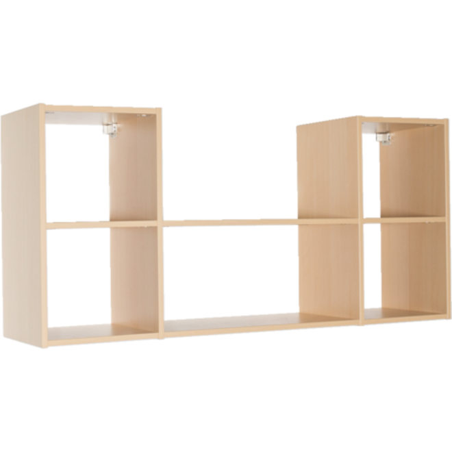 Wandhangkast 3, 5-vaks, 154 × 30 × 72 cm Ahorn