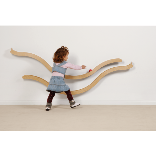 Wandkogelbaan 151 x 9 cm, set van 2