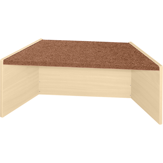 Podiumelement trapezium 120×40×35 cm, ahorn, met Tretford bekleding