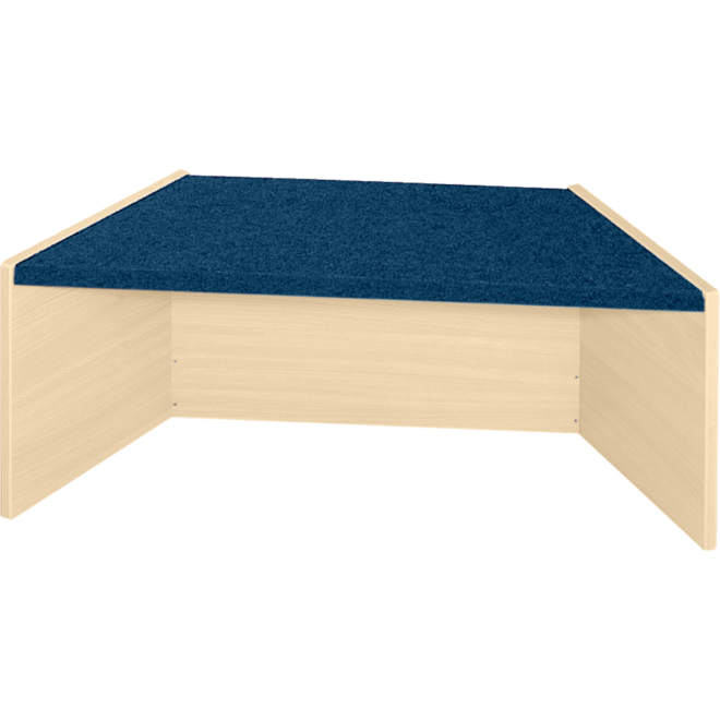 Podiumelement trapezium 120×40×35 cm, ahorn, met Tretford bekleding