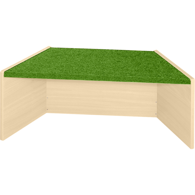 Podiumelement trapezium 120×40×35 cm, ahorn, met Tretford bekleding