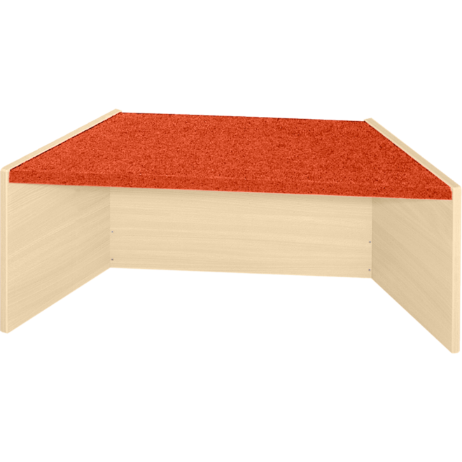 Podiumelement trapezium 120×40×35 cm, ahorn, met Tretford bekleding