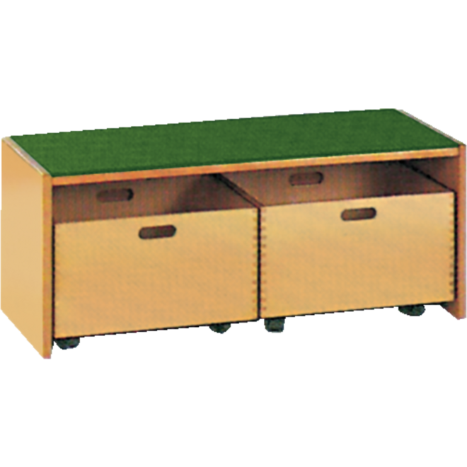 Podiumelement recht 100 × 40 × 35 cm, beuken met Tretford bekleding