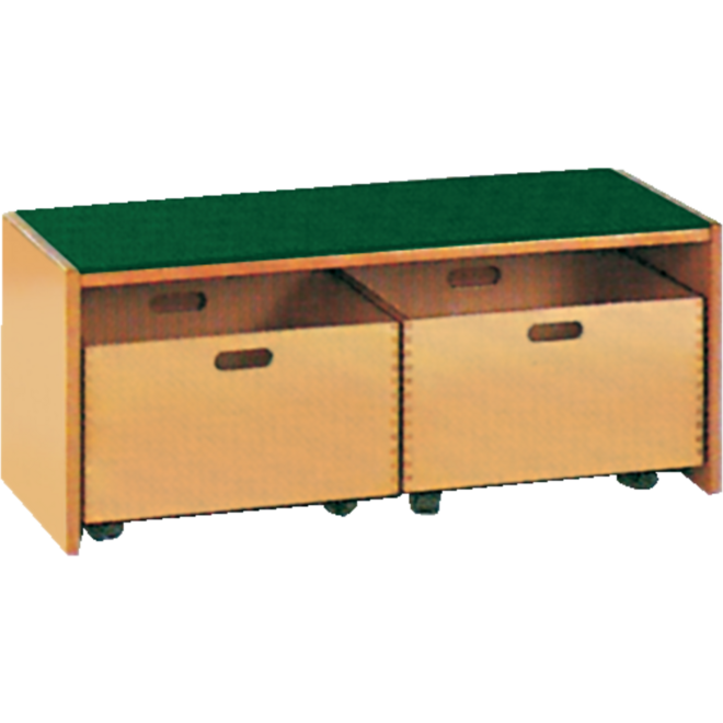 Podiumelement recht 100 × 40 × 35 cm, beuken met Tretford bekleding