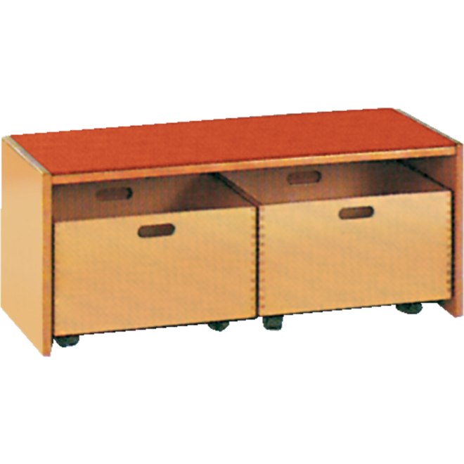 Podiumelement recht 100 × 40 × 35 cm, beuken met Tretford bekleding