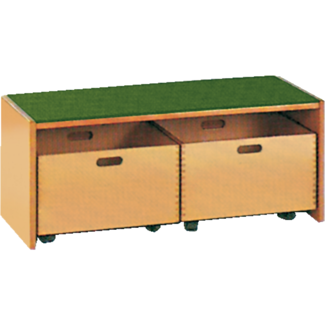 Podiumelement recht 100 × 40 × 35 cm, beuken met Tretford bekleding