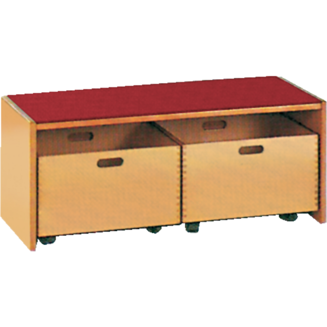 Podiumelement recht 100 × 40 × 35 cm, beuken met Tretford bekleding
