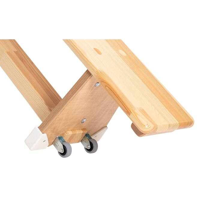 Gymbank smal met wielen, 240 x 24 cm, 31 cm hoog