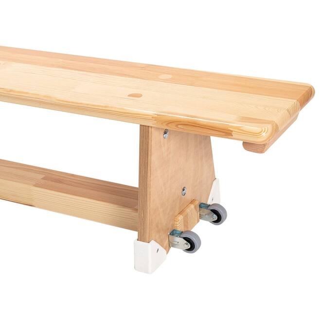 Gymbank breed met wielen, 300 x 28 cm, 35 cm hoog