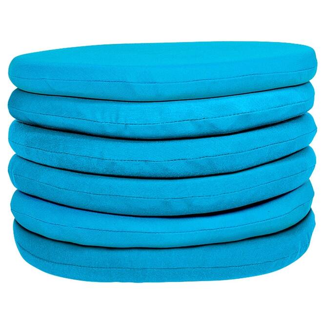Zitkussen set rond, turquoise, 6 stuks