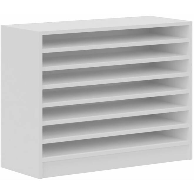 Kast met 6 legplanken, Wit, 100 cm breed, 77 cm hoog
