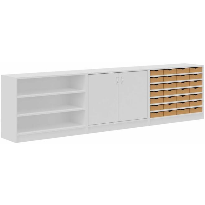 Kastenwand Mailand Wit, v.v. 28 bakken beuken