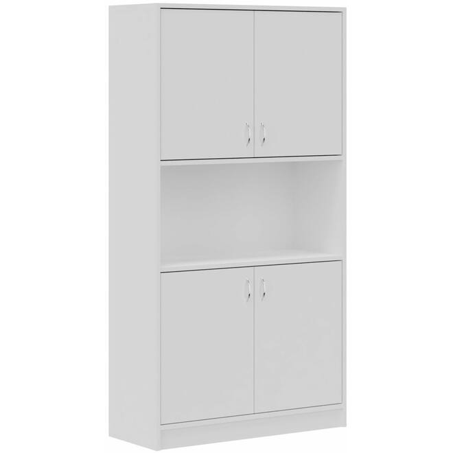 Kast hoog deuren onder en boven, Wit, 100 cm breed, 188,5 cm hoog