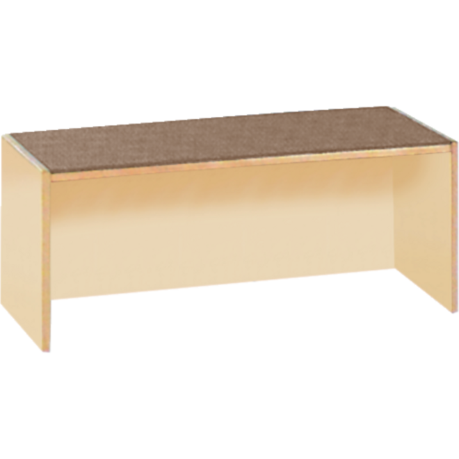 Podiumelement recht 100 × 40 × 35 cm, Ahorn met Tretford bekleding kleur Champignon