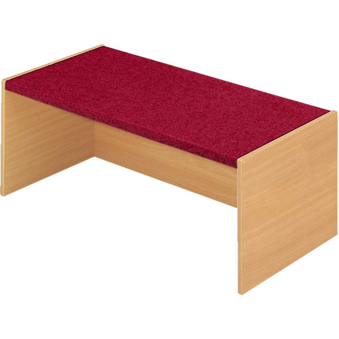 Podiumelement recht 120 × 40 × 35 cm, Beuken met Tretford bekleding